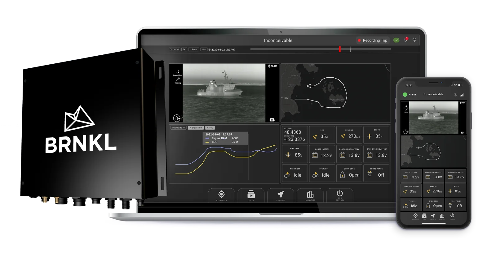 BRNKL Black marine black box recorder